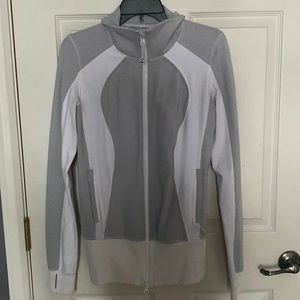 Grey and white, lululemon define jacket.